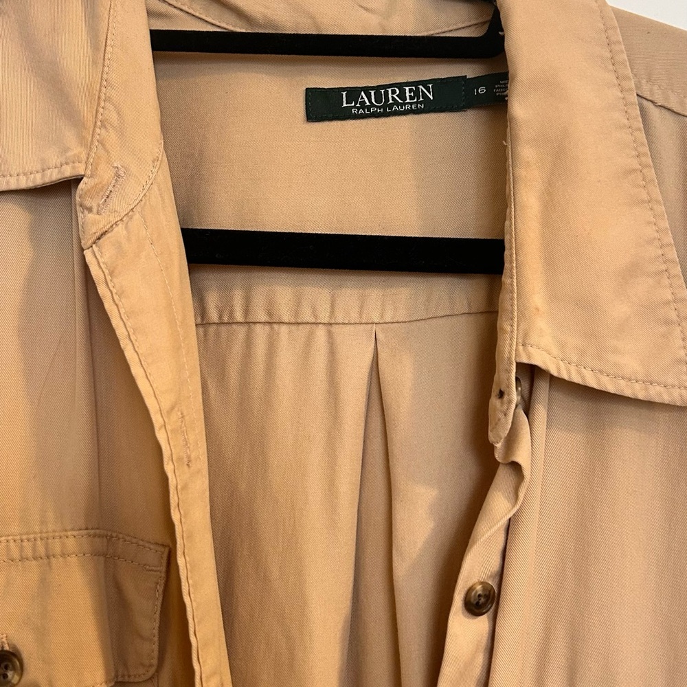 Lauren Ralph Lauren Beige Utility Jumpsuit